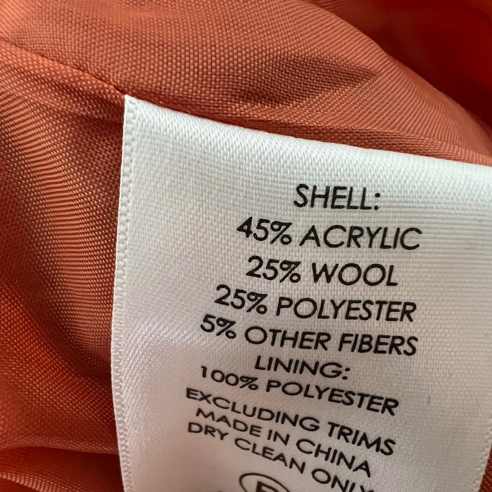Plenty by Tracy Reese Easy Keeper Skirt Orange Plaid Wool Blend Tulip Hem Size 6 - Picture 10 of 11
